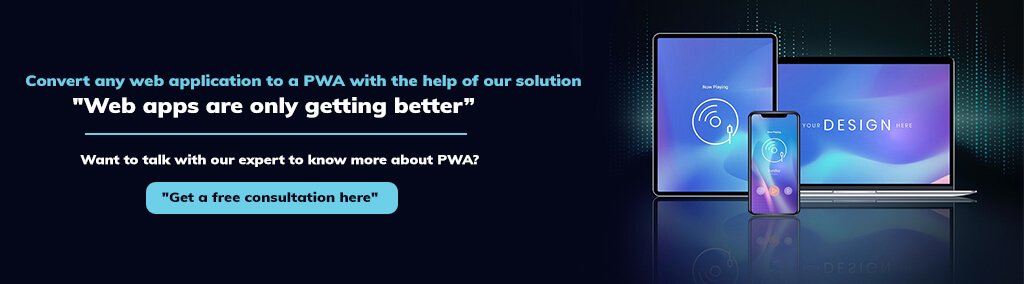 Progressive web app development company banner - Volumetree