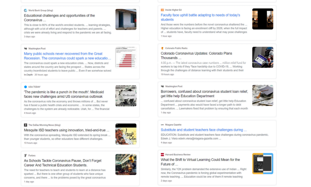 Problem faces by students and educators during coronavirus